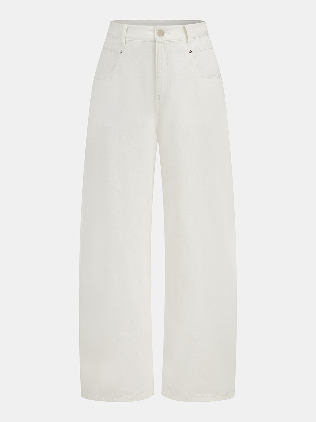 Commense Mid Waist Wide Leg Denim Pants